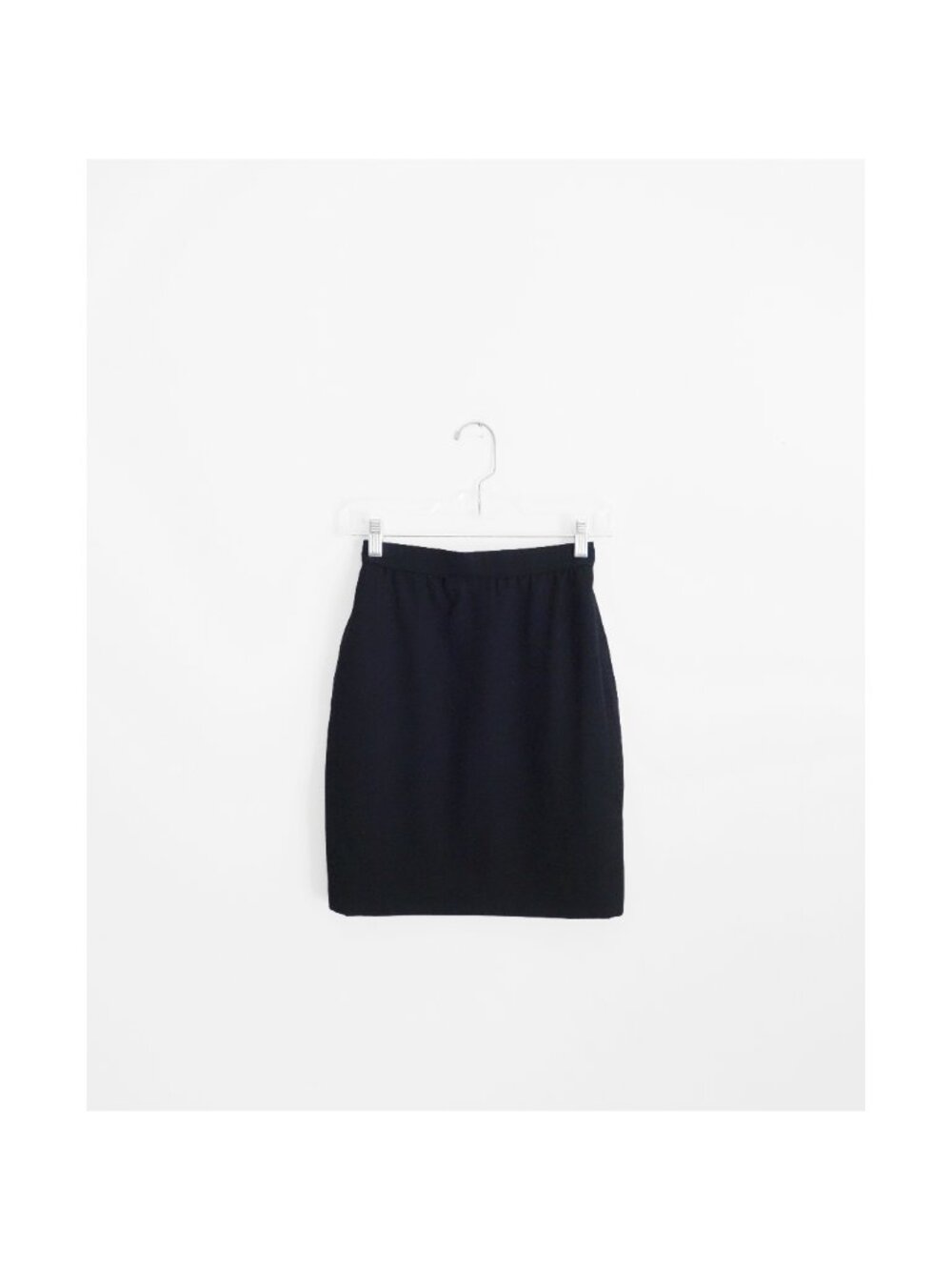 Vtg 90s Emanuel Ungaro Parallele Black Wool Pencil Skirt 4 fit 00 0 2XS XS